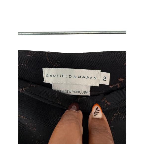 Garfield & Marks Audrey Embroidered Pants Black Office Work Straight Leg Size 2 - Picture 2 of 13